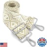 GINJKGO Silvery Purse Straps Replacement - Guitar Strap for Bags, Wide Shoulder Strap for Handbag, Beige Jacquard Geometric