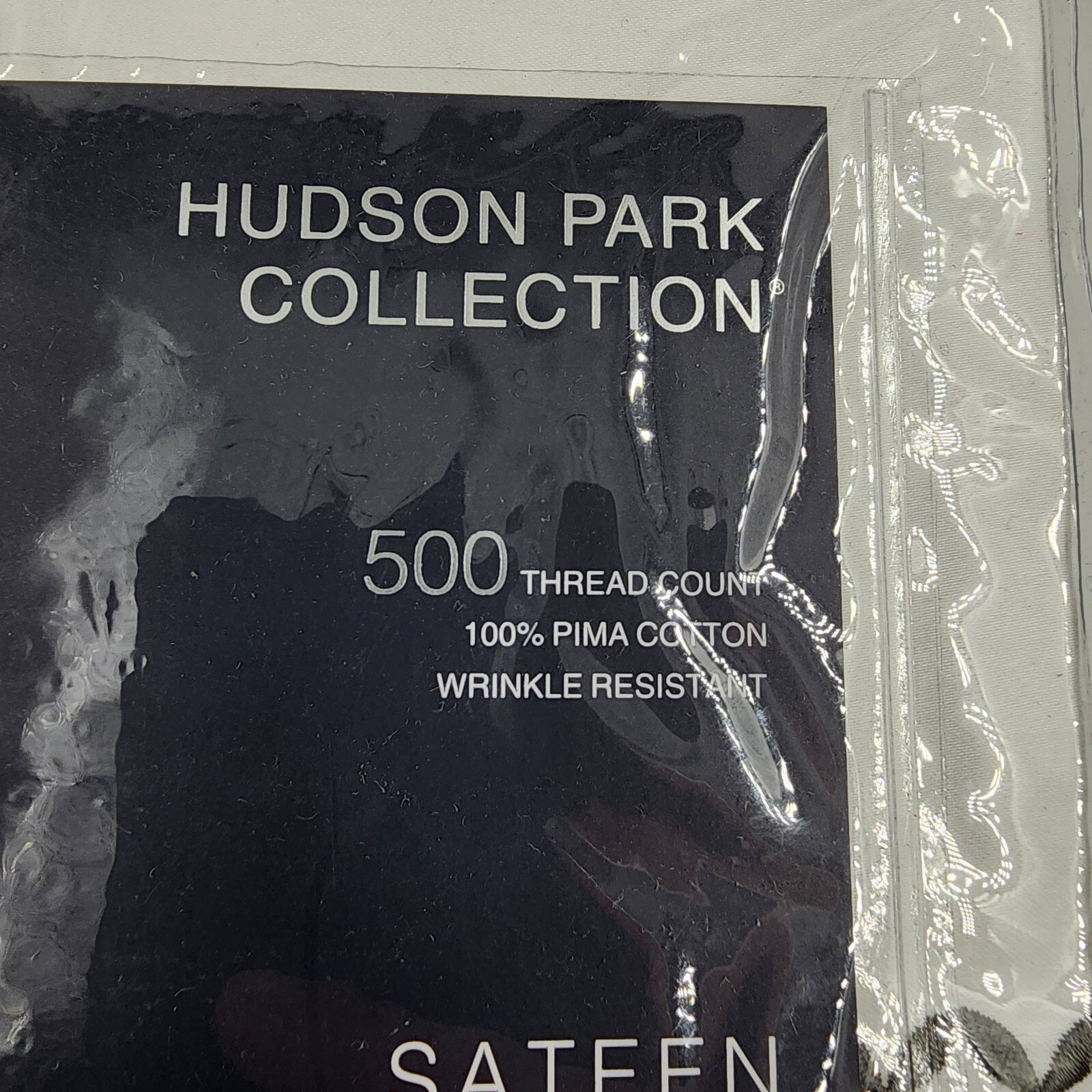 Hudson Park Collection 500TC Embroidered Geo King Sham 20x36in Charcoal/White - Picture 4 of 13