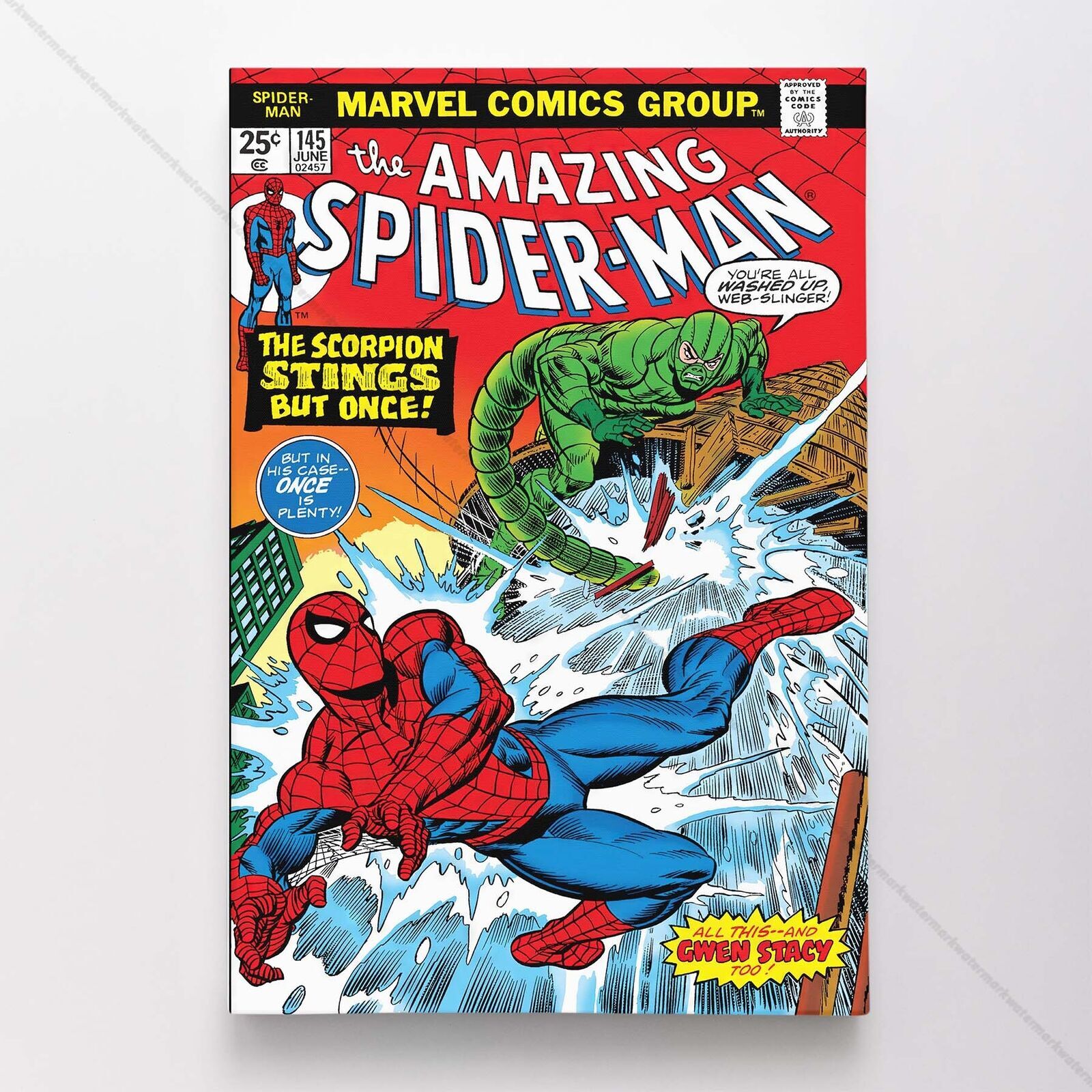 The Amazing Spider-Man #145 Poster Canvas Spiderman Marvel Comic Book Print