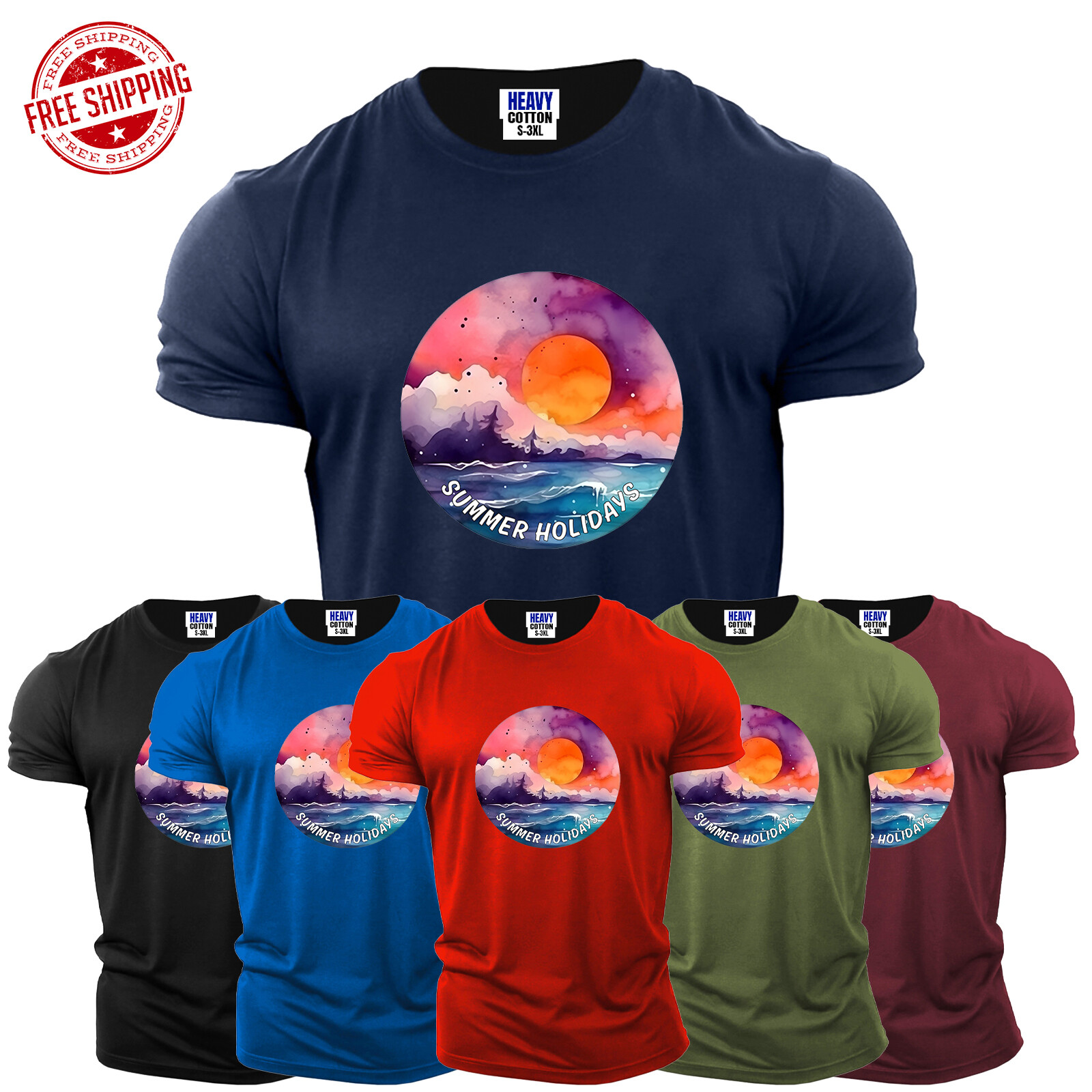★2025SS新作★DUNST★SUMMER HOLIDAY SURF BOARD T-SHIRT Sunset Surf Vibes Oversized Tee – Island Trip Edition