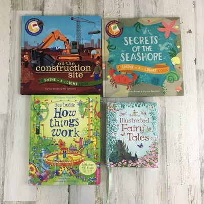 Lot of 4 Usborne Kids Books Shine a Light See Inside How Things Work Fairy Tales