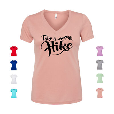 Take A Hike outdoor nature mountains adventure travel Women's V Neck