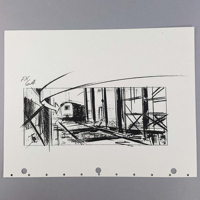 Speed VFX Storyboard Subway Train Hurtles Through Turn FX 6A Movie Prop COA