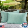 OTOSTAR Pack of 2 Decorative Outdoor Waterproof Throw Pillow Covers 12x20 Inch Garden Pillow Cases Outdoor Pillow Covers Cushion Case Patio Pillow Shells for Sofa Couch Tent Bench Decor (Mint)