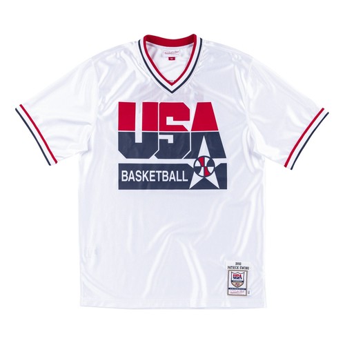 Мужская ФУТБОЛКА Mitchell & Ness NBA AUTHENTIC SHOOTING SHIRT TEAM США 1992 ГОДА ВЫПУСКА ОТ ПАТРИКА ЮИНГА