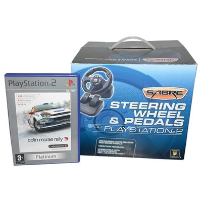 SABRE Steering Wheel & Pedals For PlayStation 2 & Colin McRae Rally 3 PS2 Game