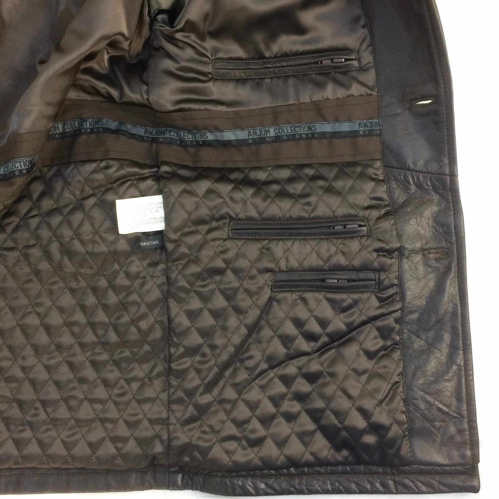 Pre-owned Anjum Garlic , Vintage, Men's, 3 Buttons Genuine Leather Jacket / Coat 3/4 Length In Brown
