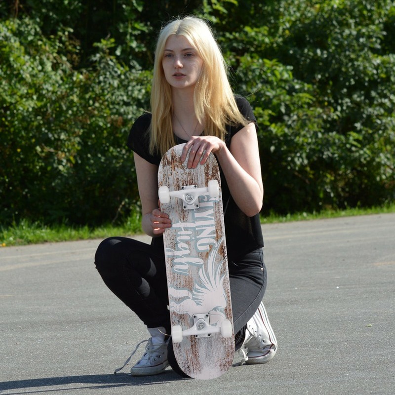 Complete Glider Skate Boards Heavy Duty 220 Ibs Skateboard for Beginners