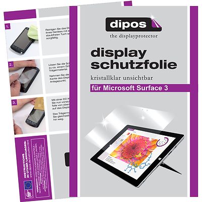 3x Schutzfolie für Microsoft Surface 3 (10,8 Zoll)  klar Display Folie