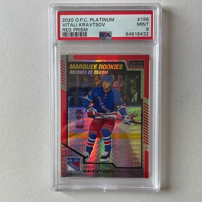 2020 O-Pee-Chee Platinum #156 Vitali Kravtsov RC Marquee Rookies Red Prism 159/199 PSA9