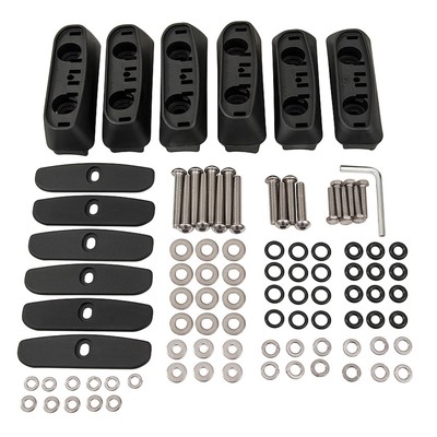 Rhino Rack RCP03-BK Set of 6 Universal Black Base Kit for Roof Rack Systems