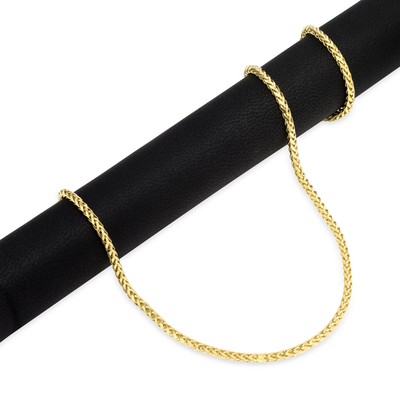NURAGOLD 10K YELLOW GOLD 2.5MM PALM WHEAT FOXTAIL FRANCO ROUND SPIGA CHAIN NECKLACE 26"