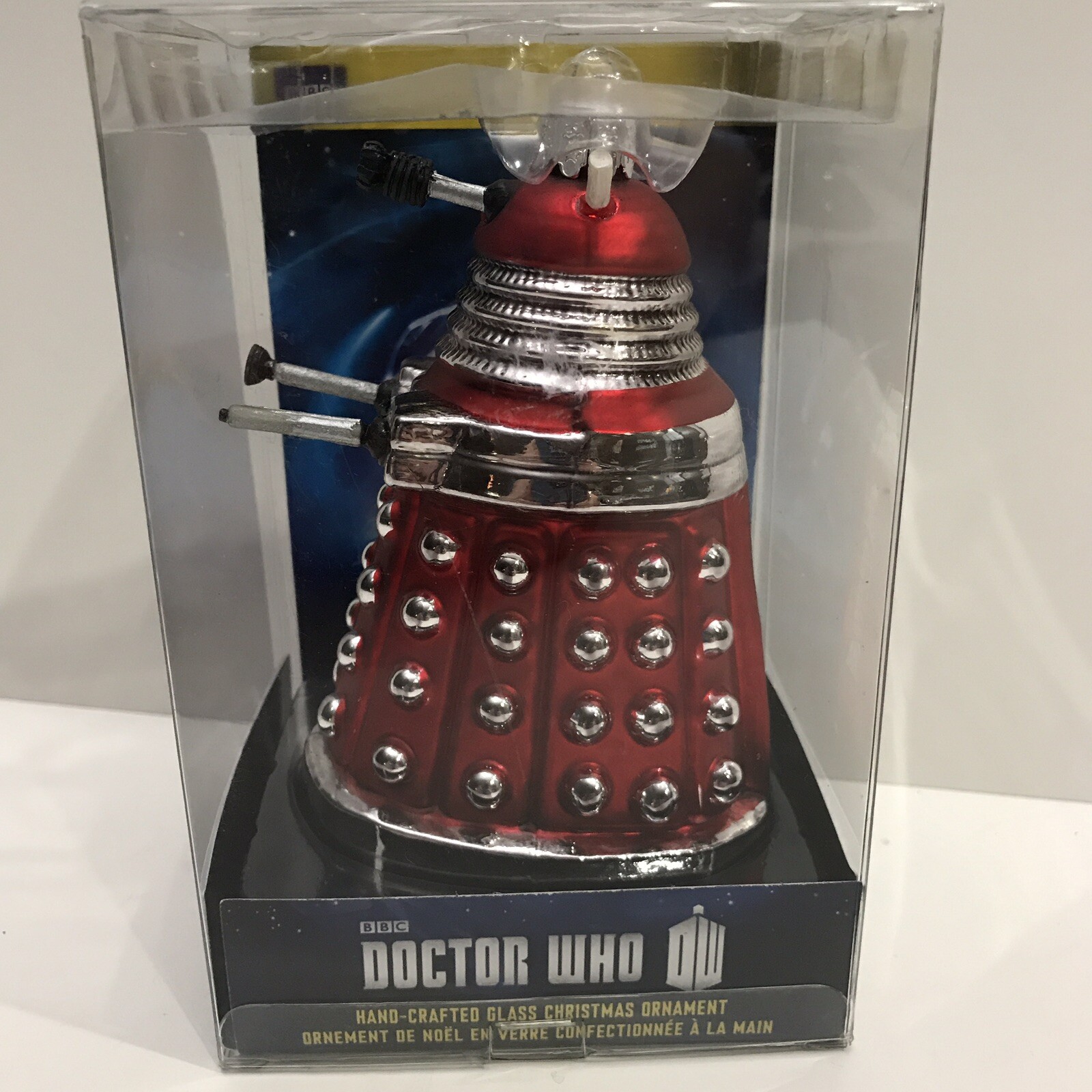 Dr Who Dalek Blown Glass Christmas Ornament Red Drone 5in Kurt S Adler