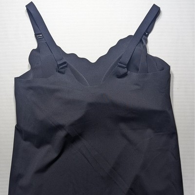 Black Seamless Nursing Camisole Scalloped Neckline Adjustable Straps Shapewear