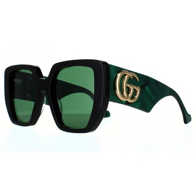 Pre-owned Gucci Sunglasses Gg0956s 001 Black And Green Swirl Green