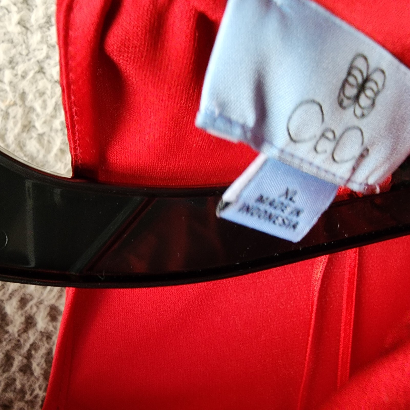 CeCe Blouson-Sleeve Mock-Neck Blouse Women's XL Stoplight Red Button Back L/S - Picture 10 of 14