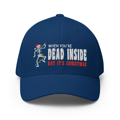 When You're Dead Inside But It's Christmas Fitted Baseball Hat Flexfit