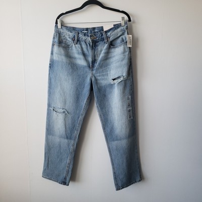 old navy high-rise slouchy straight crop jeans size 6