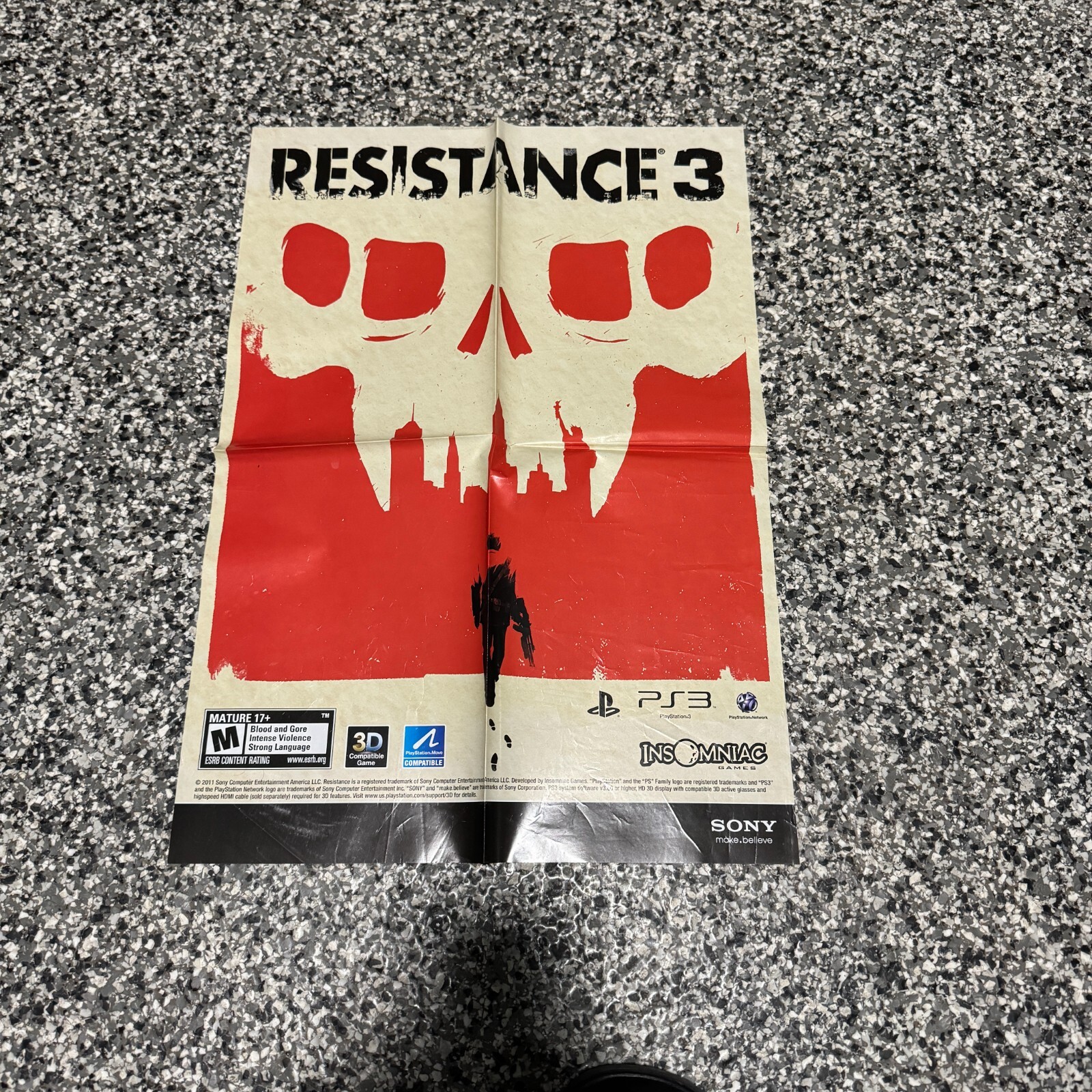 Resistance 3 Playstation PS3 poster Insert Promo Press Kit RARE | eBay