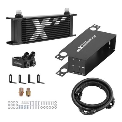 Universal 13-Row Engine Oil Cooler Kit 10AN Aluminum Transmission Black Cooler