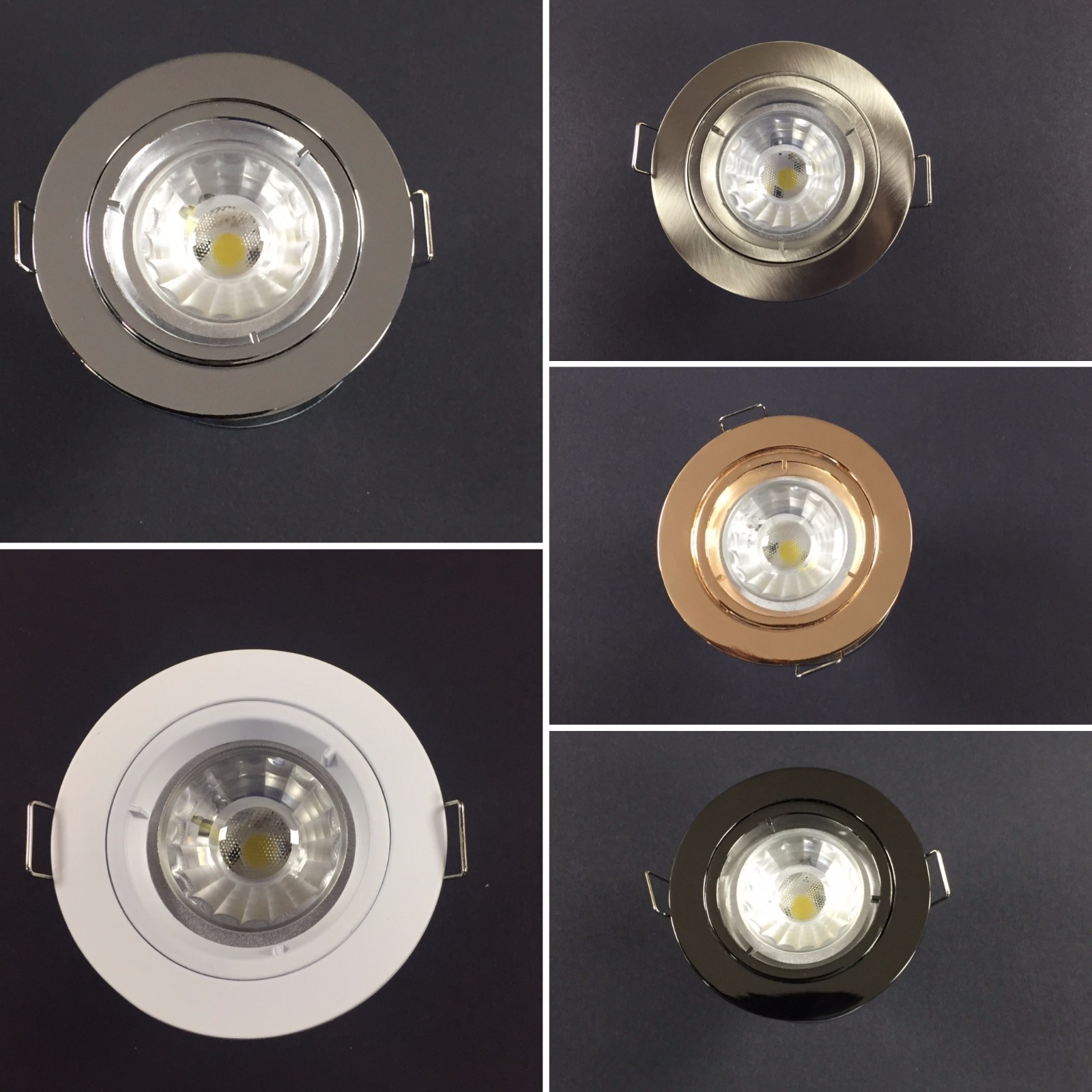 10 X GU10 LED Ceiling Recessed Circle Fixed Downlight Spots Spotlights Lights eBay