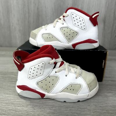 Nike Air Jordan 6 Retro TD  White Gym Red Alternate 91 Toddler Sz 8C Sneakers 