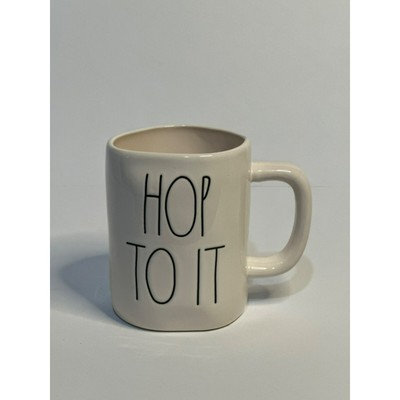 Rae Dunn HOP TO IT Easter Black Ceramic Coffee Cup / Mug Table Home Decoration