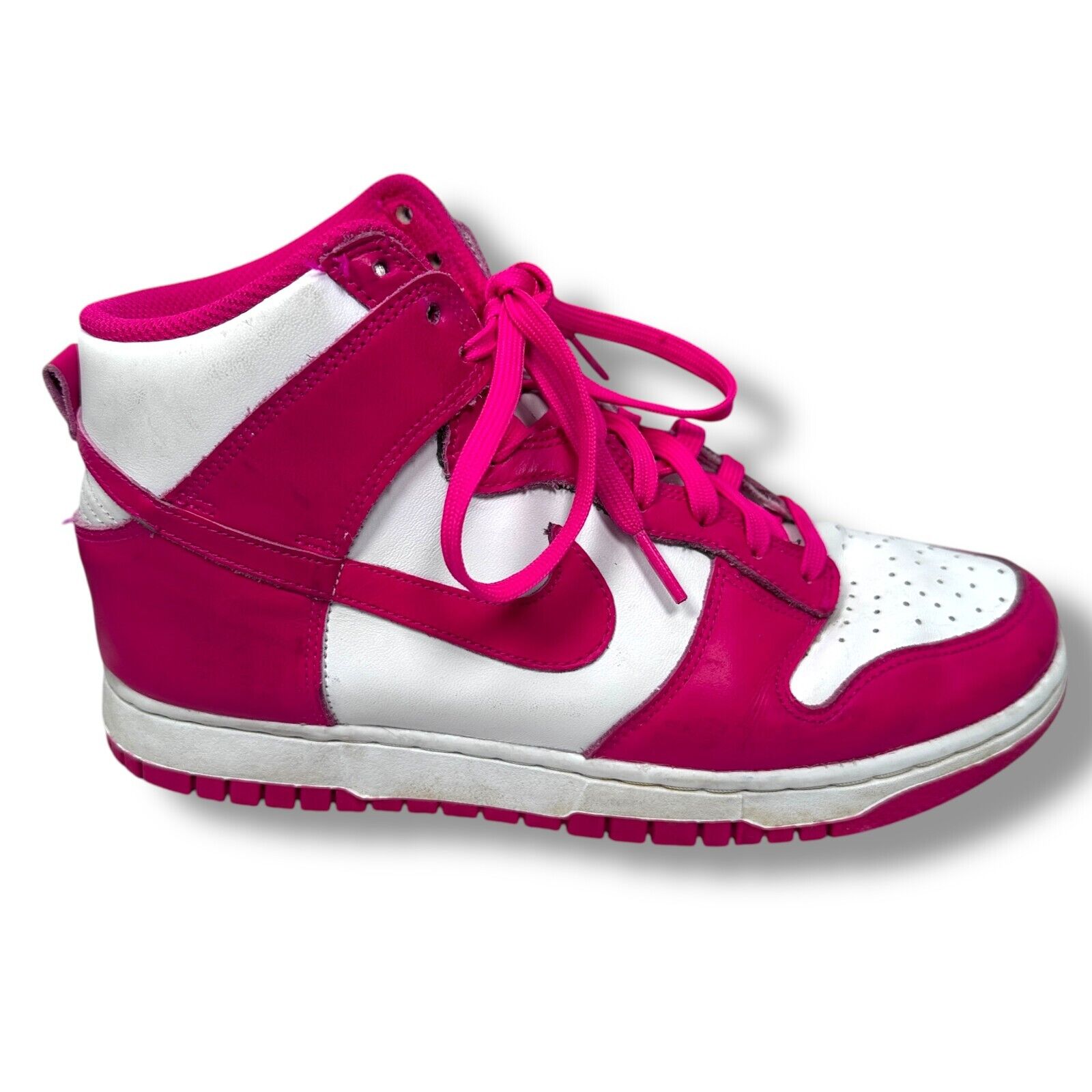Nike Dunk High Sneakers Women's 9 Pink Prime White Lace Up Nike Dunk High Sneakers Women's 9 Pink Prime White Lace Up