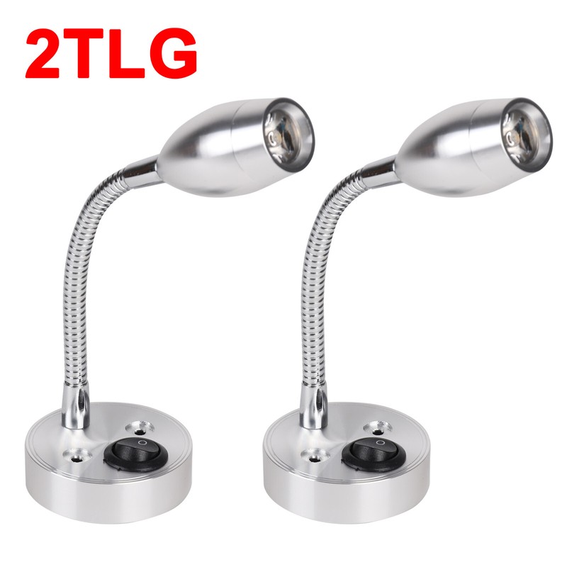12V 2x Flexible LED Leselicht Lamp Bettleuchte Wandleuchte für wohnmobile Boot