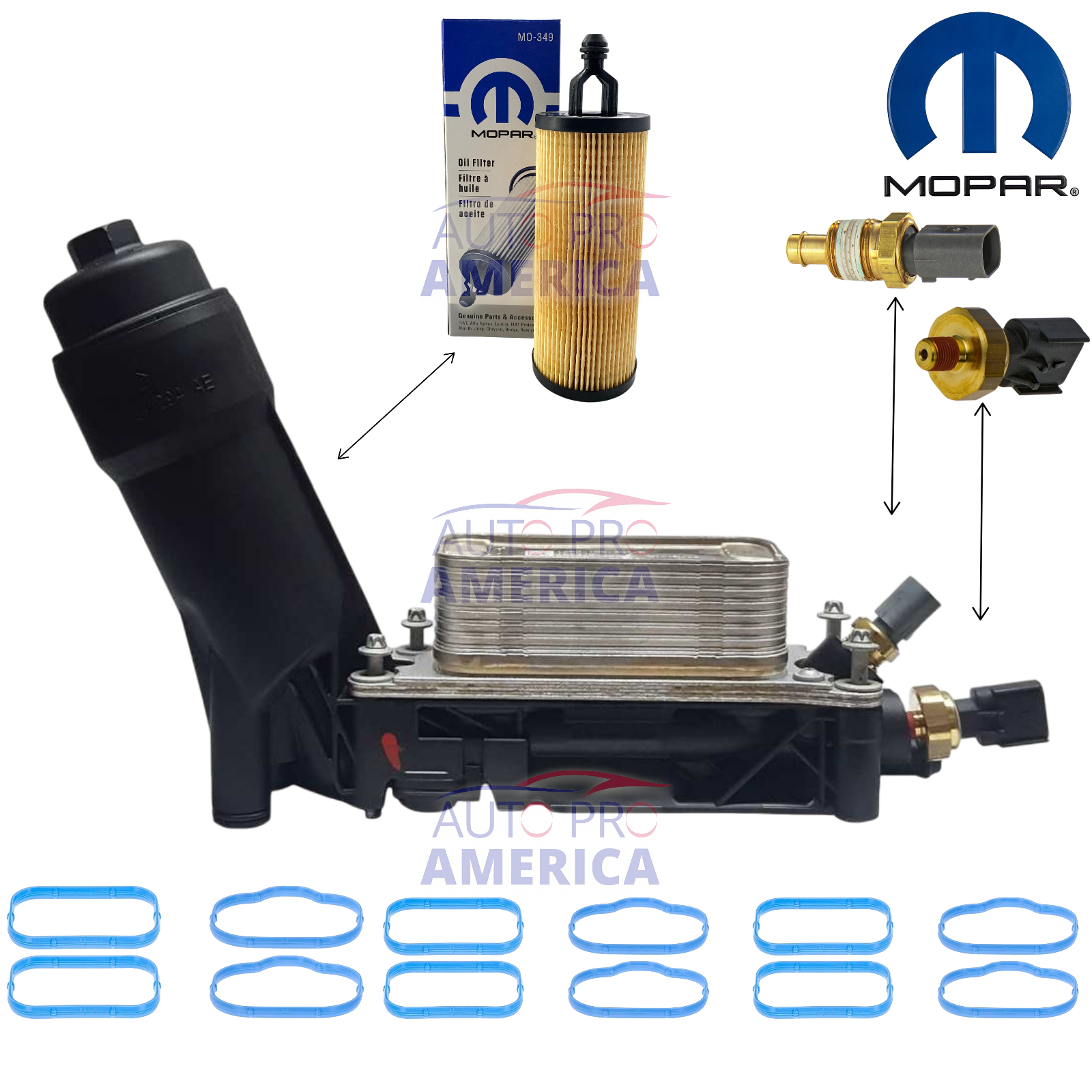 NEW OEM MOPAR 11-2013 Jeep Dodge 3.6L V6 OIL COOLER FILTER HOUSING WITH GASKETS