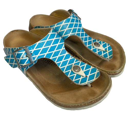 Birkenstock Gizeh Blue & White Sandals Shoes Size 36 L5 M3