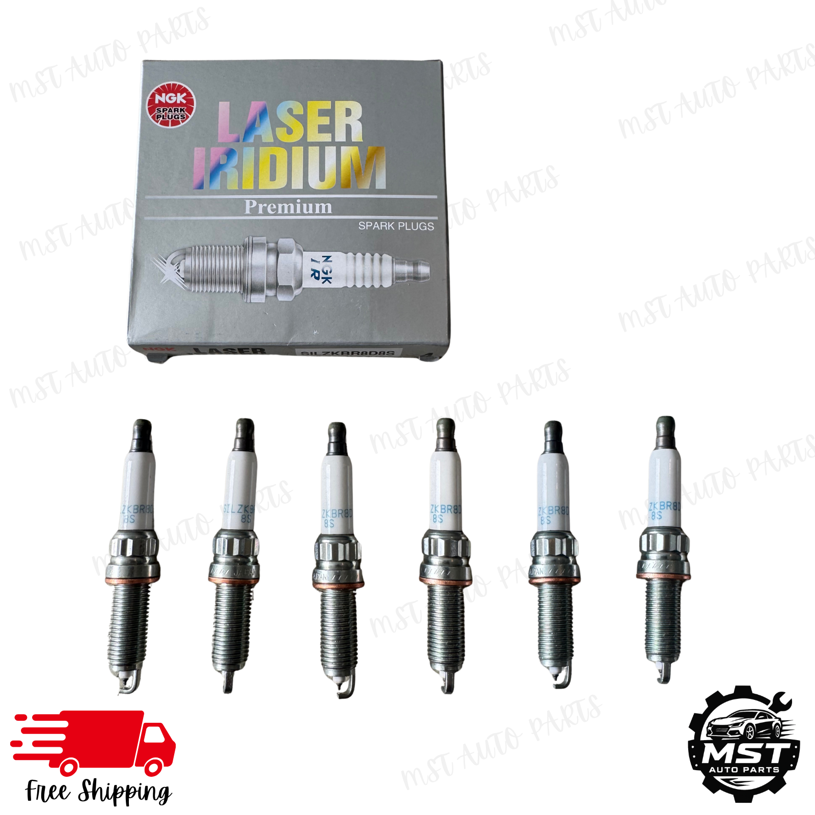 Set of 6 Laser Iridium Spark Plugs For BMW 3 4 5 6 Series NGK 97506 SILZKBR8D8