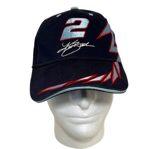 NASCAR Cap Hat Kurt Busch #2 Black Red Blue Lightning