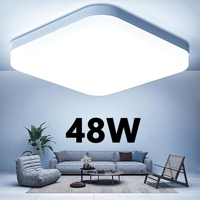 48W LED Ceiling Light Panel Ultra Thin Home Fixture Bedroom Kitchen 6000K Lamp