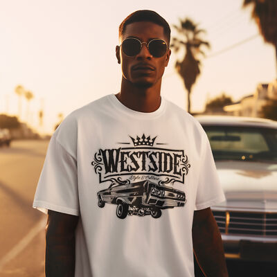 Westside Lowrider Tee Unisex Adult T-Shirt Westcoast Hip Hop Rap Old School Tee