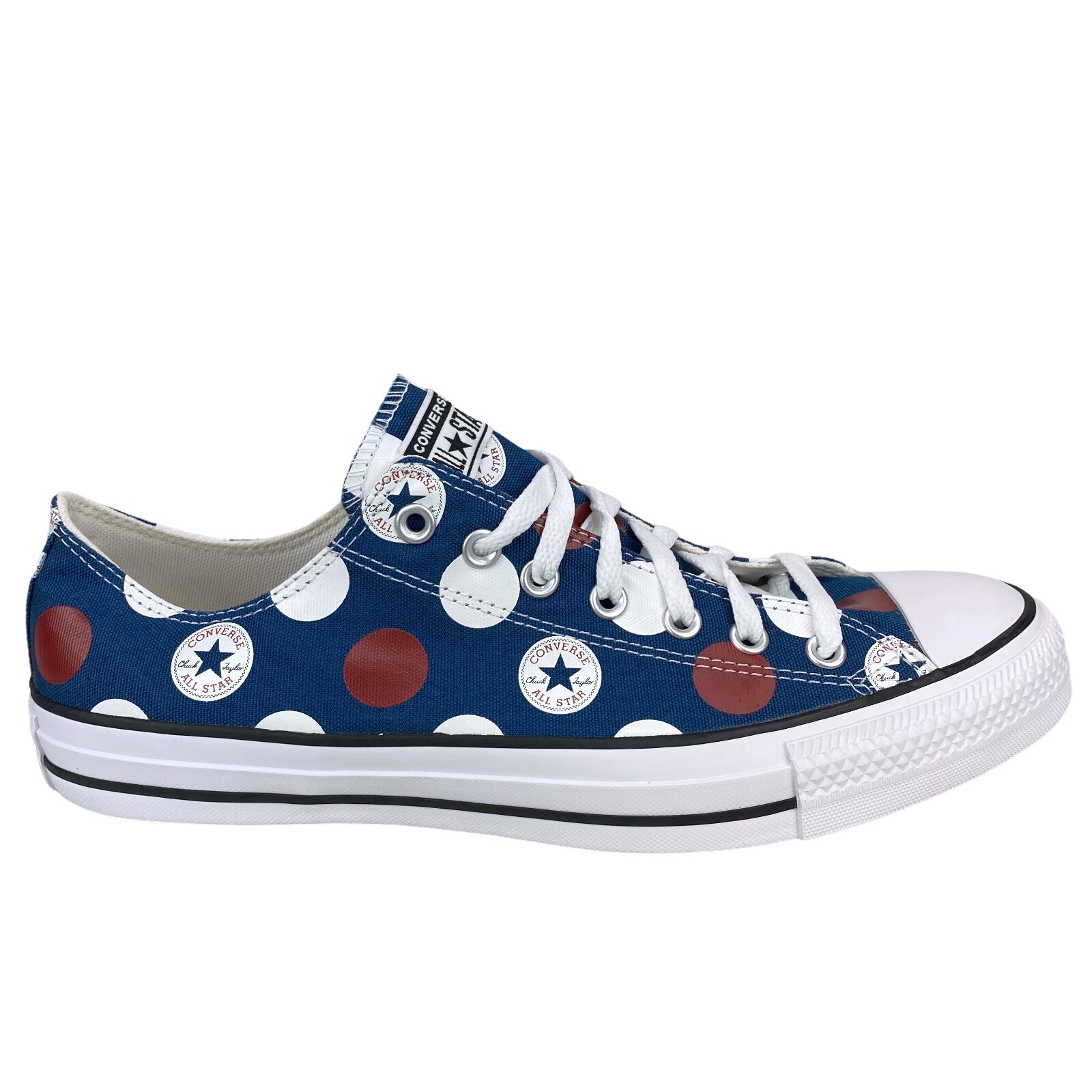 

Converse Chuck Taylor All Star Ox Sneaker Court Blue Polka Dot 167860C (размер 11), Синий, Converse Chuck Taylor All Star OX