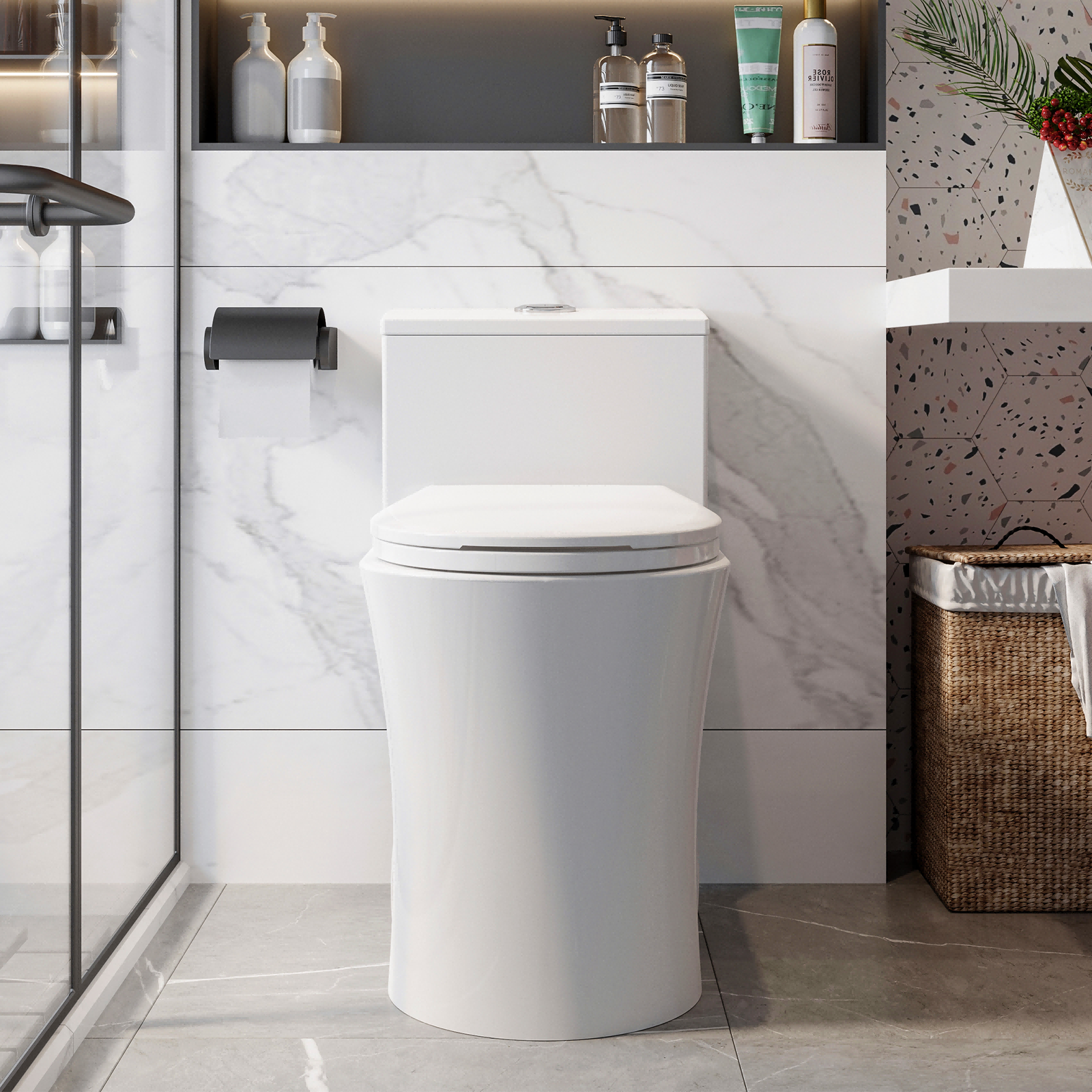 W/ Elongated Seat, Ada Heigh For Modern Bath