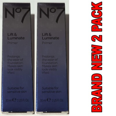 No7 Lift & Luminate Primer for Sensitive skin 1oz NEW 2PKS