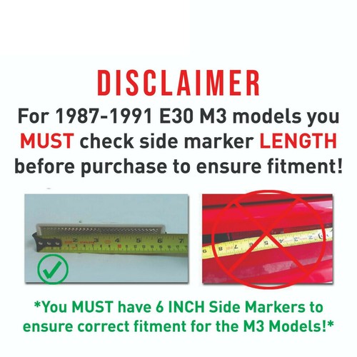 4PCS Smoked Front+Rear Bumper Side Marker Lights For 1884-1991 BMW E30 3 Series