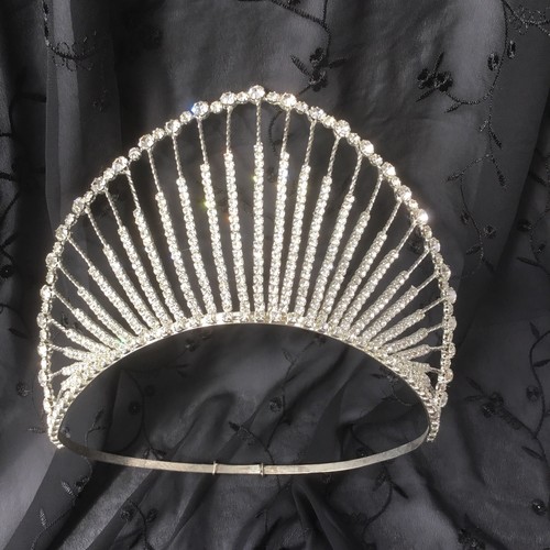 Rhinestone Crown Tiara Pageant Costume 5inches Tall 11 Inches Around Adjustable