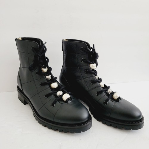 ショートブーツ・ブーティ JIMMY CHOO CHERI COMBAT SUEDE LEATHER BOOTS WITH CRYSTALS JIMMY CHOO CHERI COMBAT SUEDE LEATHER BOOTS WITH CRYSTALS