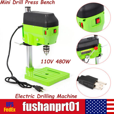Mini Drill Press Bench Compact Small electric Drilling Machine Work 110V 480W