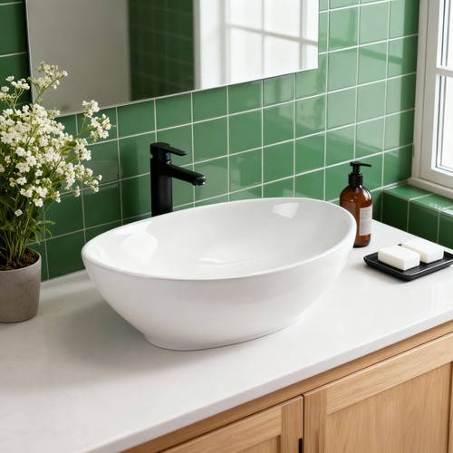 Keramik Aufsatzwaschbecken Rechteckig Weiß 41×34×14,5 cm | Modernes Waschbecken