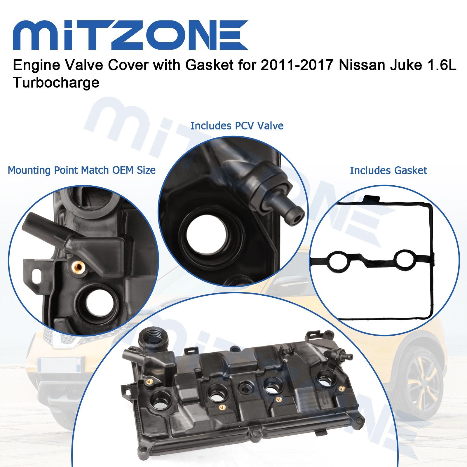 Engine Valve Cover w/ Gasket for 2011-2017 Nissan Juke 1.6L Turbocharged⭐⭐⭐⭐⭐