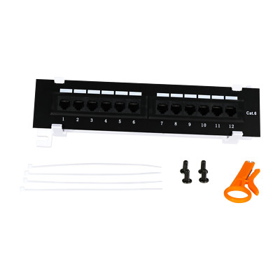 Cat6 12 Port Patch Panel RJ45 110 Mini Surface Wall Mount