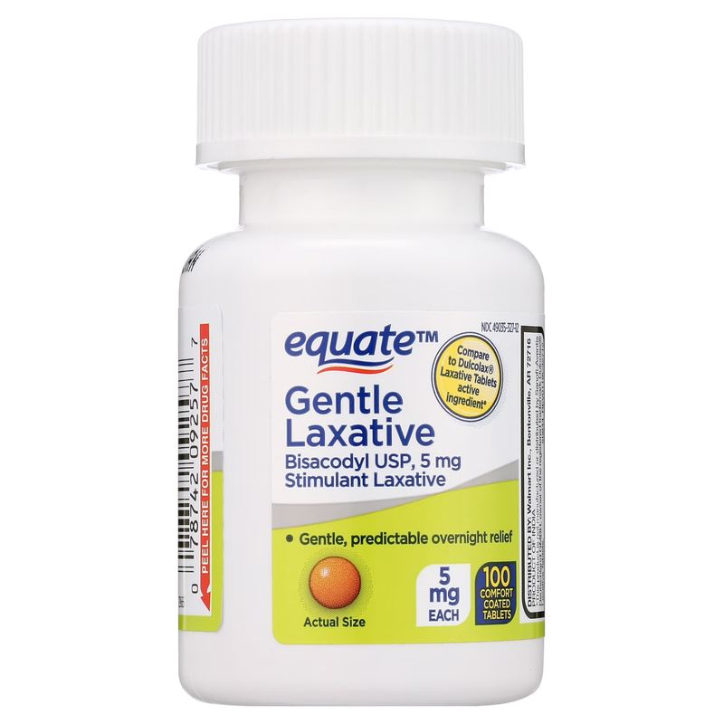Equate Bisacodyl 5 mg Gentle Laxative Tablets 100-Count