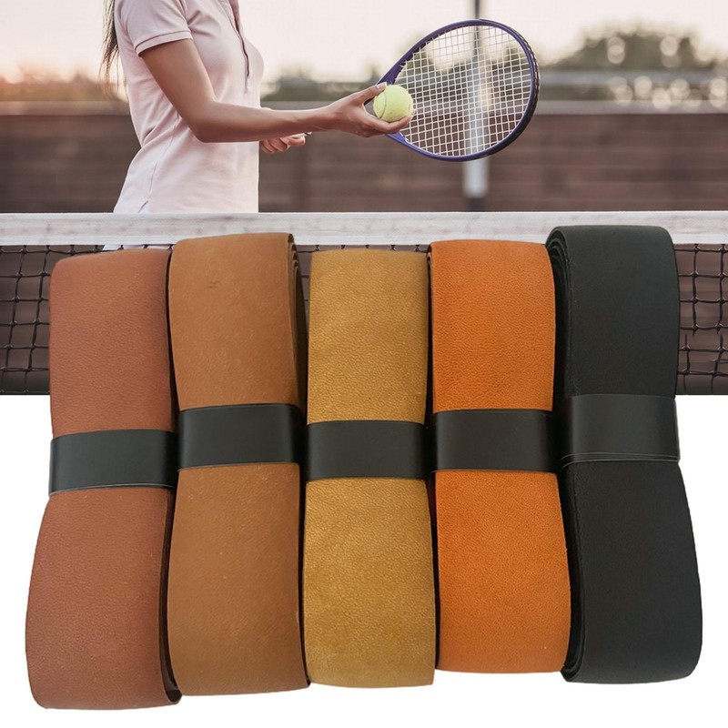 Leather Tennis Racket Grip Tape Anti Slip Absorbent Badminton Pickleball