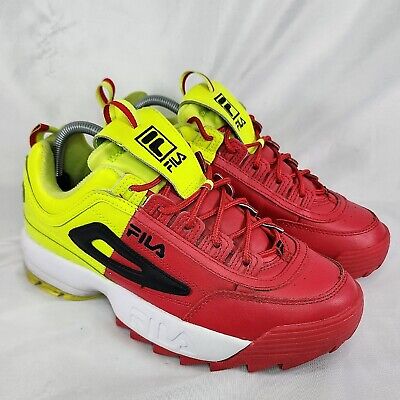 Yellow fila shoes disruptor sale