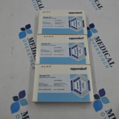 Eppendorf Storage Foil Adhesive Lot of 3 (100 Films per Box) Cat. No. 0030127889