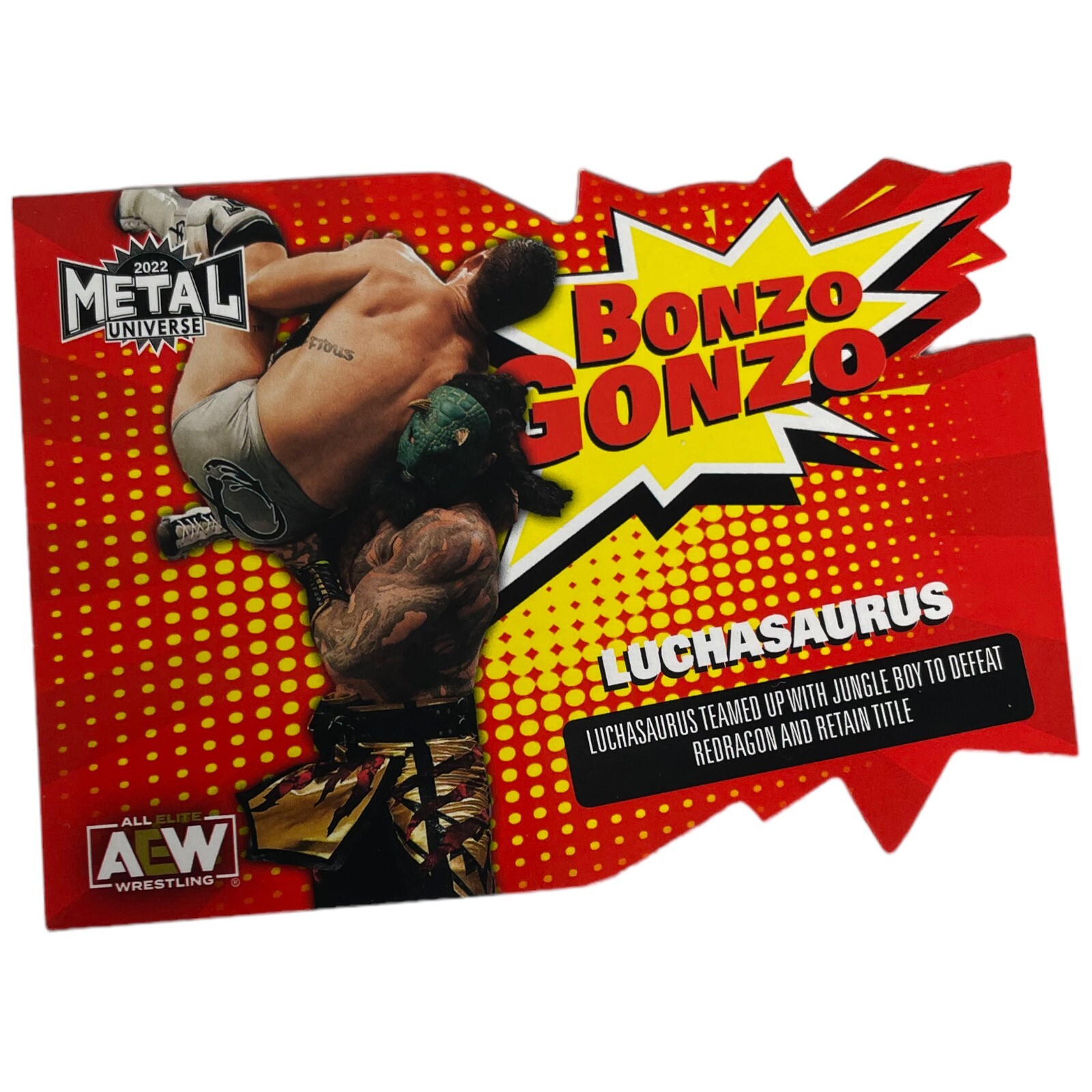 2022 SkyBox AEW Metal Universe Bonzo Gonzo LUCHASAURUS Die Cut Insert Wrestling